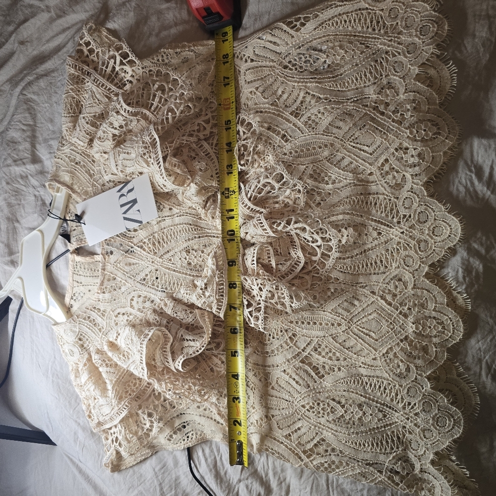 Zara Cream Lace Women's Top - Picture 5 of 6